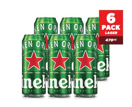 Cerveza Heineken Pack x6 Lata 470cc
