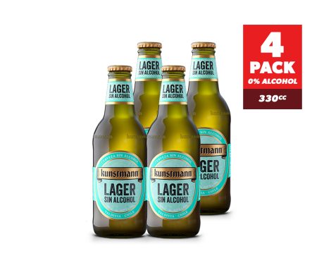 Cerveza Kunstmann Lager Sin Alcohol Canasta x4 330cc