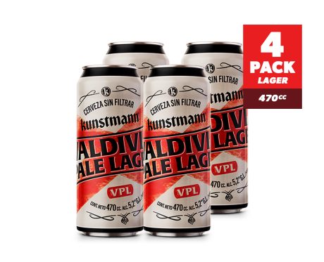 Cerveza Kunstmann Valdivia Pale Lager Pack x4 Lata 470cc